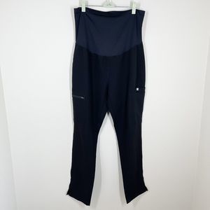 FIGS Yola Maternity Scrub Pants Size M Black Stretch Technical Collection